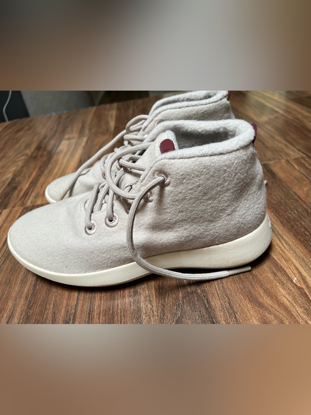 allbirds Natural Beige High-Top Wool Sneakers